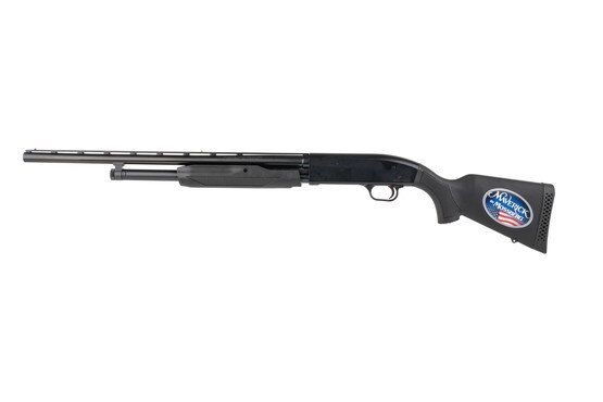 Mossberg Maverick 88 All Purpose Bantam 20 GA Shotgun has a black synthetic stock